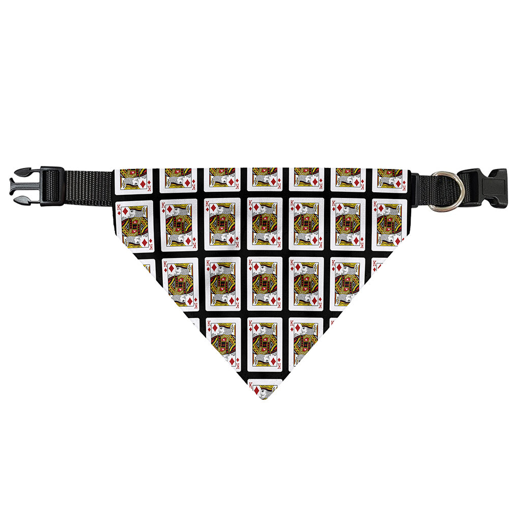 King Of Diamonds Pattern Print Over The Collar Dog Bandana