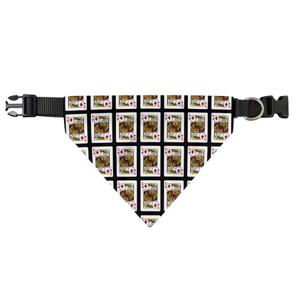 King Of Diamonds Pattern Print Over The Collar Dog Bandana
