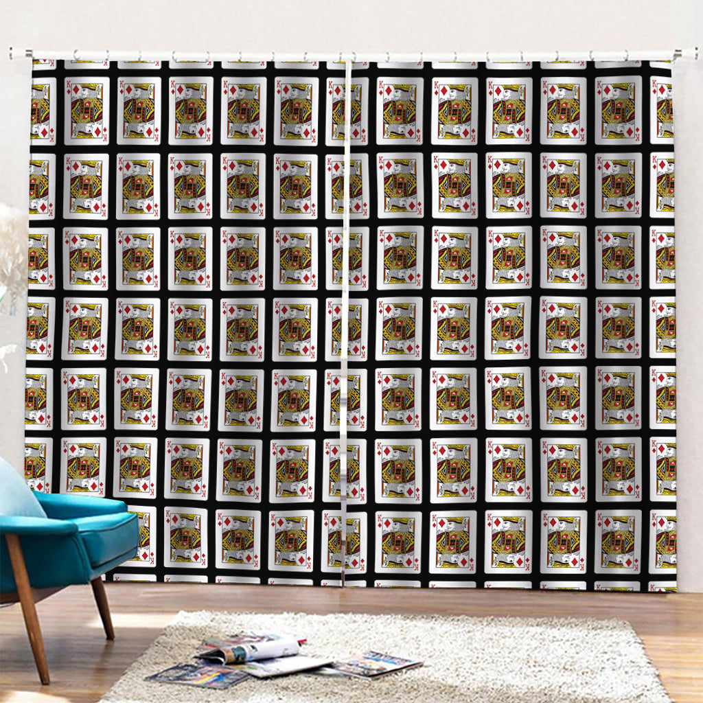 King Of Diamonds Pattern Print Pencil Pleat Curtains
