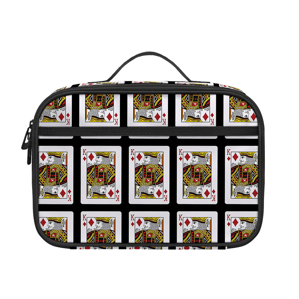 King Of Diamonds Pattern Print Portable Lunch Bag