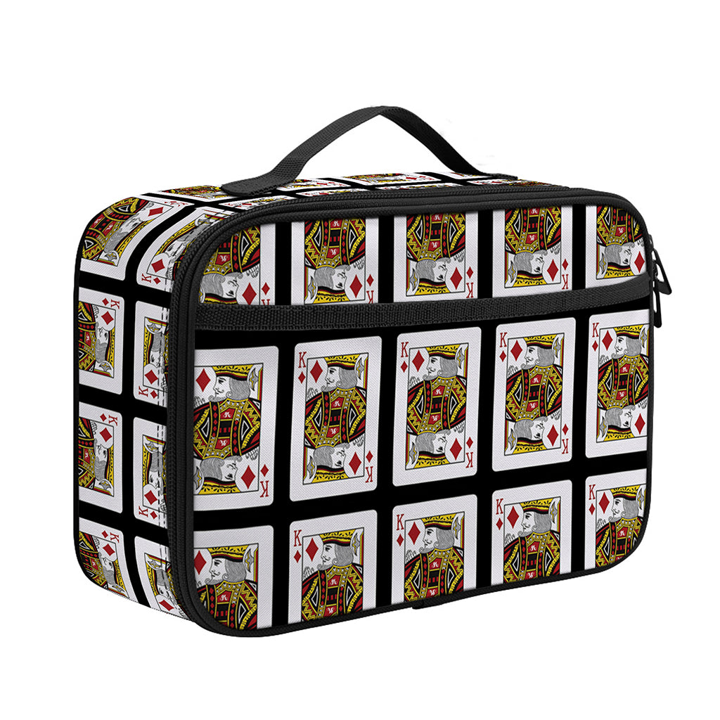 King Of Diamonds Pattern Print Portable Lunch Bag
