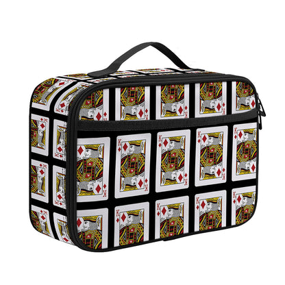 King Of Diamonds Pattern Print Portable Lunch Bag