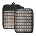 King Of Diamonds Pattern Print Pot Holders With Pocket