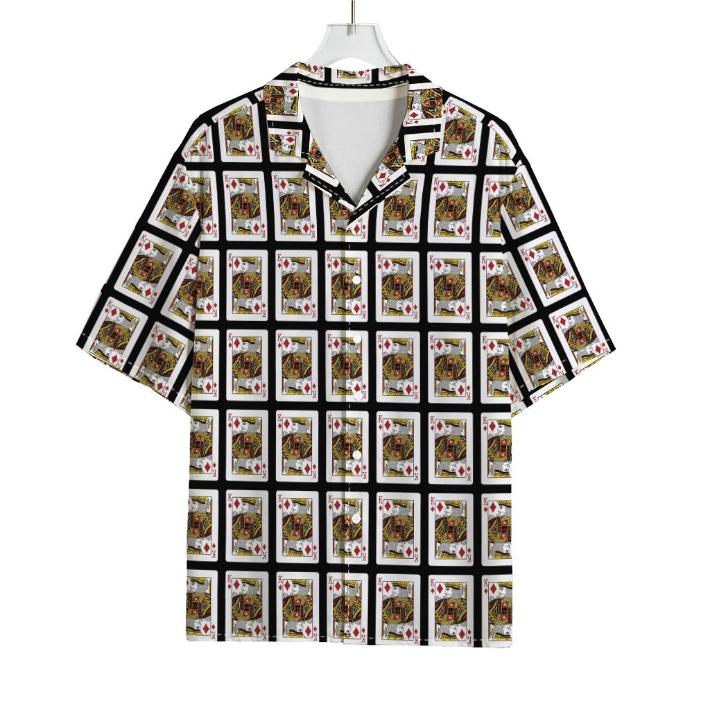 King Of Diamonds Pattern Print Rayon Hawaiian Shirt