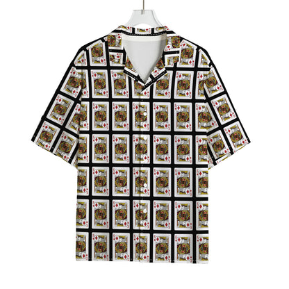 King Of Diamonds Pattern Print Rayon Hawaiian Shirt