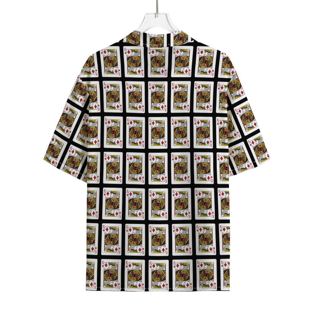 King Of Diamonds Pattern Print Rayon Hawaiian Shirt