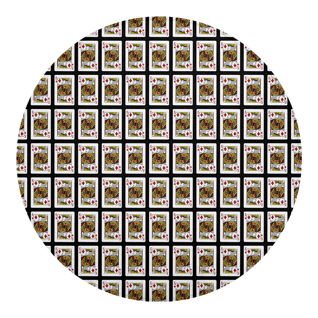 King Of Diamonds Pattern Print Round Blanket