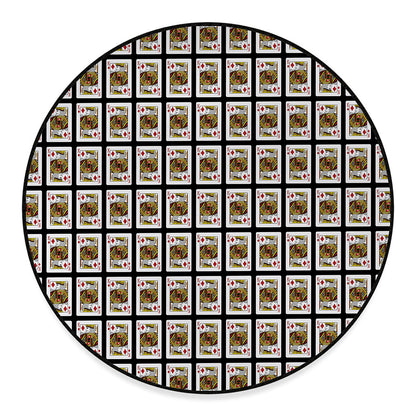 King Of Diamonds Pattern Print Round Floor Mat