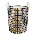 King Of Diamonds Pattern Print Round Laundry Basket