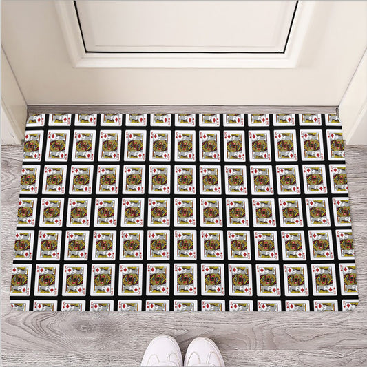 King Of Diamonds Pattern Print Rubber Doormat