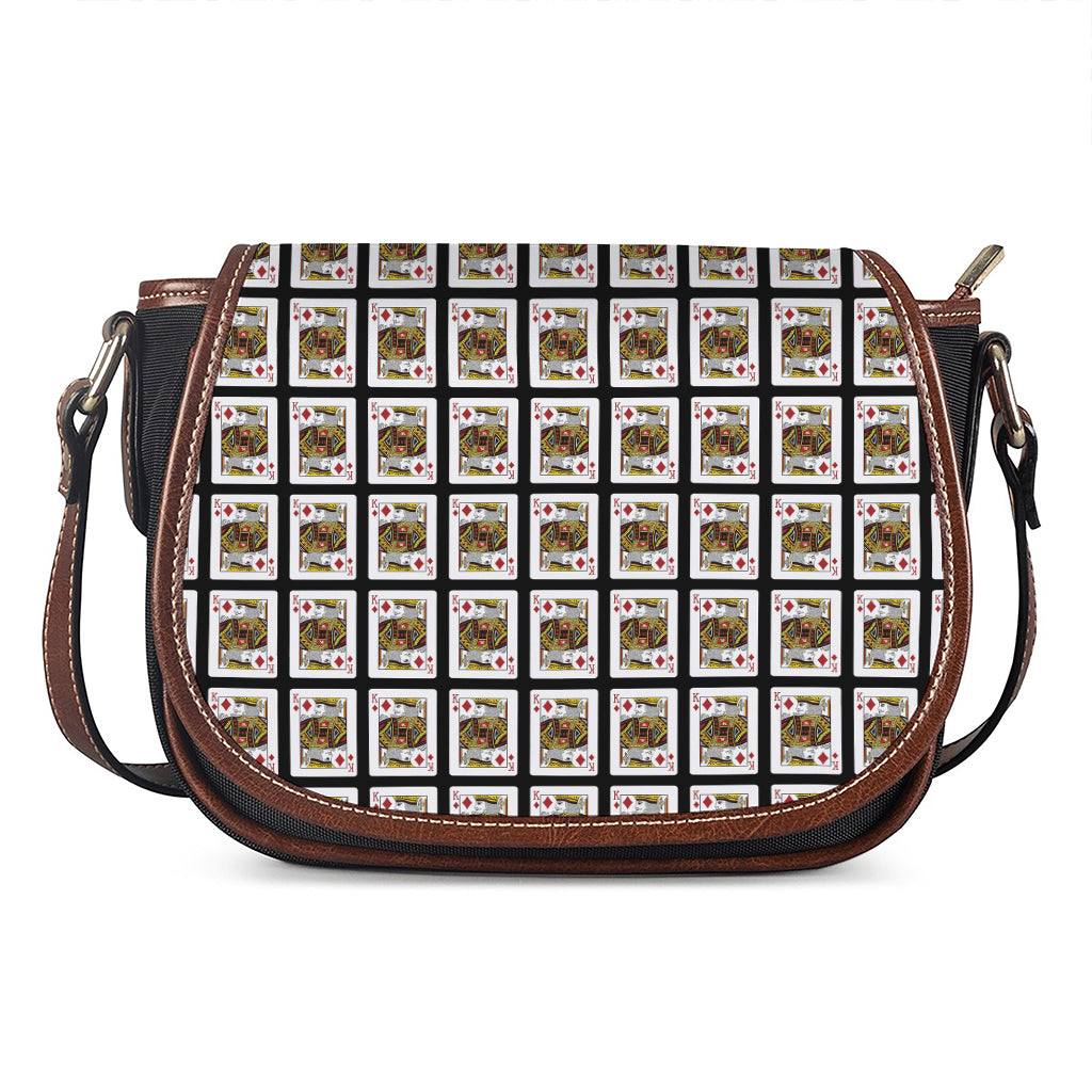 King Of Diamonds Pattern Print Saddle Bag