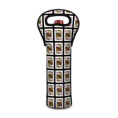 King Of Diamonds Pattern Print Single Neoprene Wine Tote