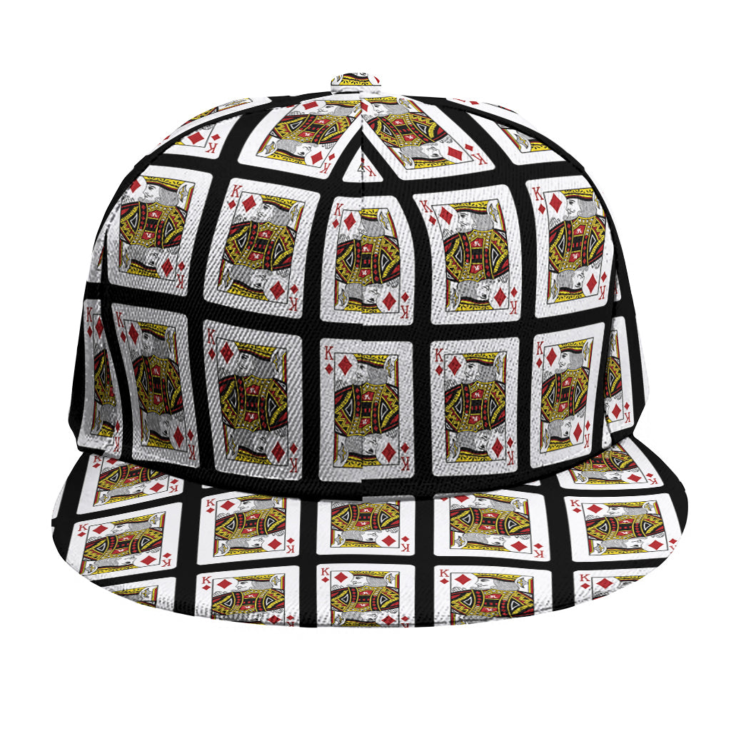 King Of Diamonds Pattern Print Snapback Cap