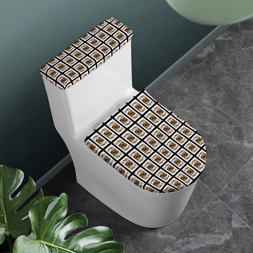 King Of Diamonds Pattern Print Toilet Lid And Tank Cover Set