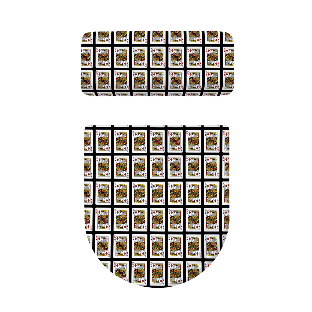 King Of Diamonds Pattern Print Toilet Lid And Tank Cover Set