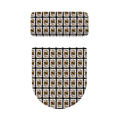 King Of Diamonds Pattern Print Toilet Lid And Tank Cover Set