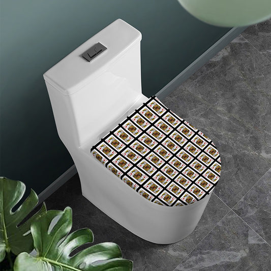 King Of Diamonds Pattern Print Toilet Lid Cover