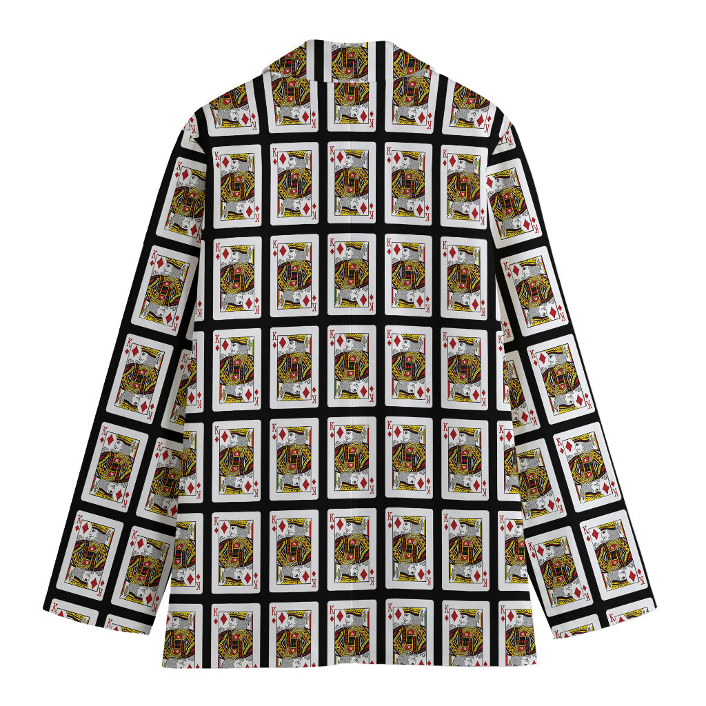 King Of Diamonds Pattern Print Women's Blazer