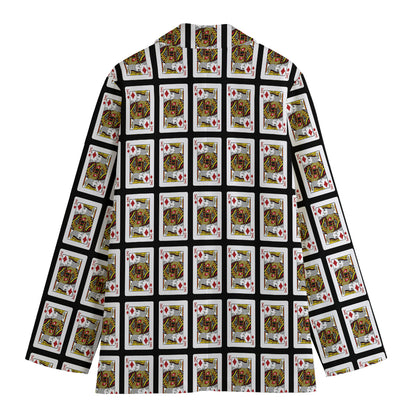 King Of Diamonds Pattern Print Women's Blazer