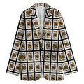 King Of Diamonds Pattern Print Women's Cotton Blazer