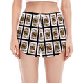 King Of Diamonds Pattern Print Women's Split Running Shorts