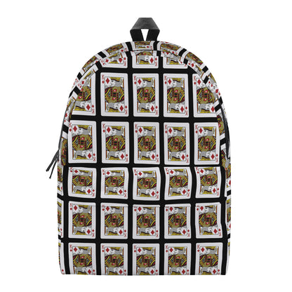 King Of Diamonds Playing Card Pattern Print Backpack