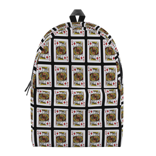 King Of Diamonds Playing Card Pattern Print Backpack