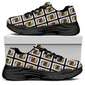 King Of Diamonds Pattern Print Black Chunky Shoes