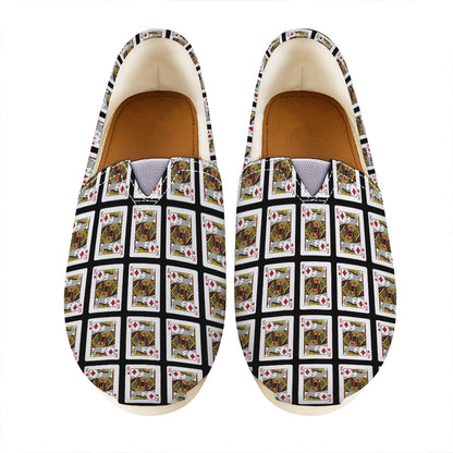King Of Diamonds Playing Card Pattern Print Casual Shoes