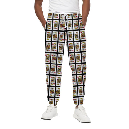 King Of Diamonds Playing Card Pattern Print Cotton Pants