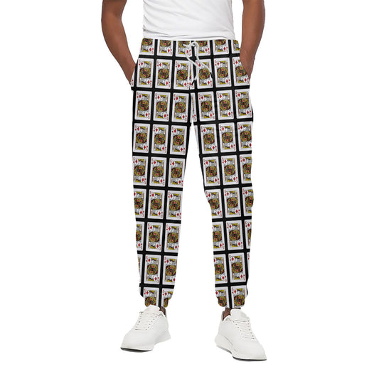 King Of Diamonds Playing Card Pattern Print Cotton Pants