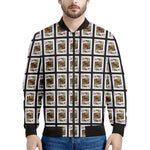 King Of Diamonds Playing Card Pattern Print Men's Bomber Jacket