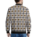 King Of Diamonds Playing Card Pattern Print Men's Bomber Jacket