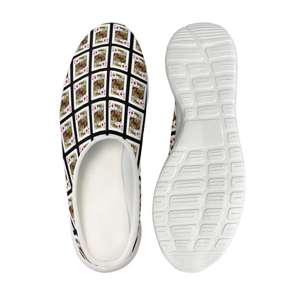 King Of Diamonds Playing Card Pattern Print Mesh Casual Shoes