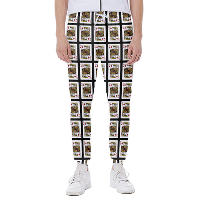 King Of Diamonds Playing Card Pattern Print Scuba Joggers