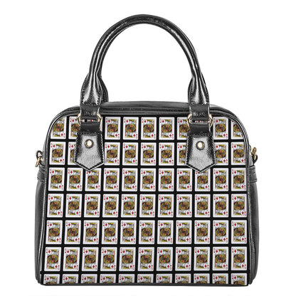 King Of Diamonds Playing Card Pattern Print Shoulder Handbag