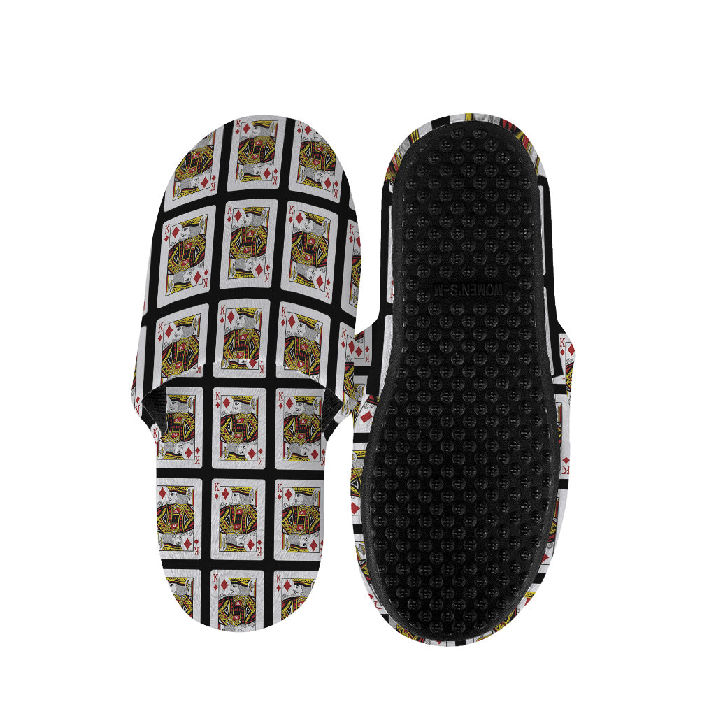 King Of Diamonds Playing Card Pattern Print Slippers