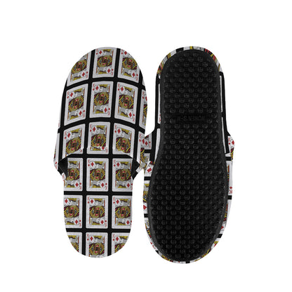 King Of Diamonds Playing Card Pattern Print Slippers