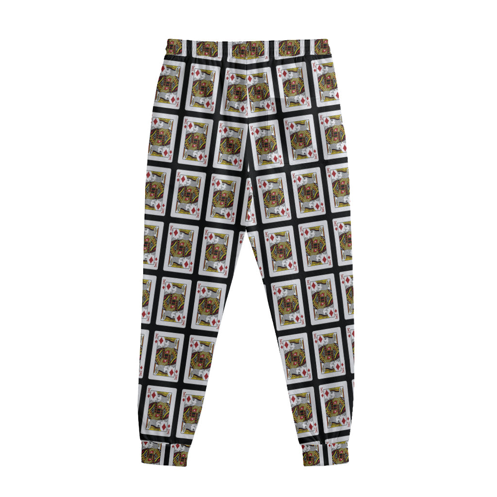 King Of Diamonds Playing Card Pattern Print Sweatpants