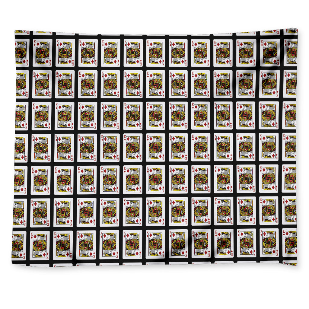 King Of Diamonds Playing Card Pattern Print Tapestry