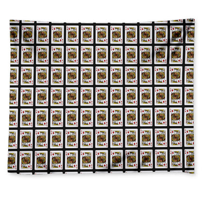 King Of Diamonds Playing Card Pattern Print Tapestry