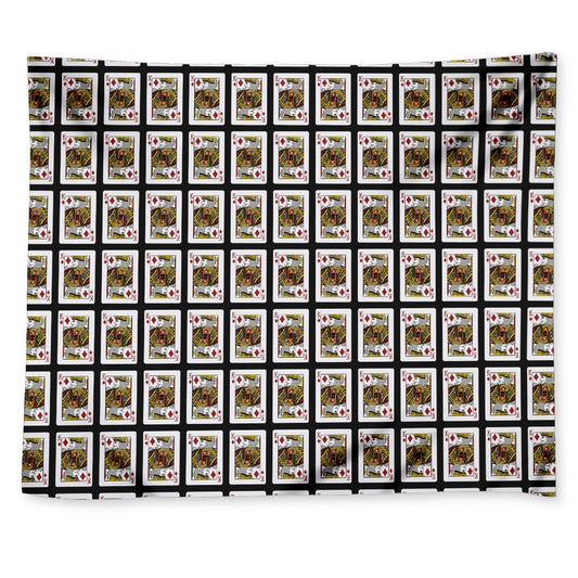 King Of Diamonds Playing Card Pattern Print Tapestry