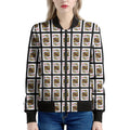 King Of Diamonds Pattern Print Women's Bomber Jacket
