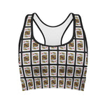 King Of Diamonds Playing Card Pattern Print Women's Sports Bra
