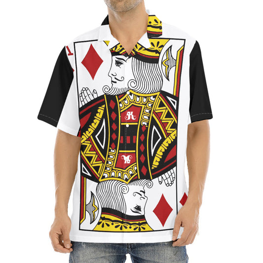 King Of Diamonds Playing Card Print Aloha Shirt