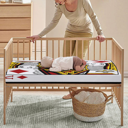 King Of Diamonds Playing Card Print Baby Crib Sheet