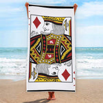 King Of Diamonds Playing Card Print Beach Towel