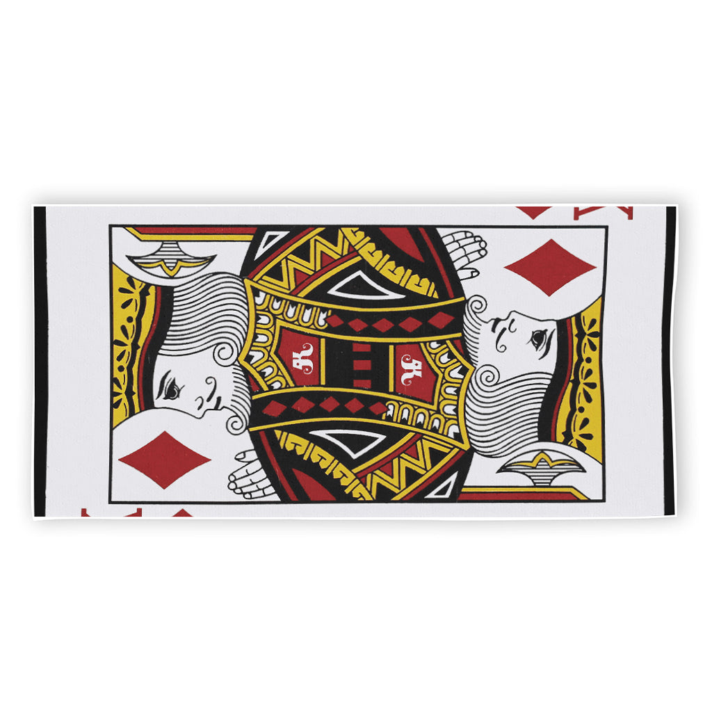 King Of Diamonds Playing Card Print Beach Towel