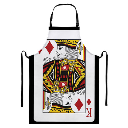 King Of Diamonds Playing Card Print Bib Apron With Pocket