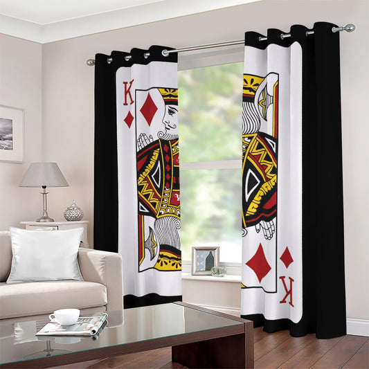 King Of Diamonds Playing Card Print Blackout Grommet Curtains